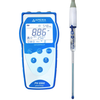 Máy đo pH/mV/nhiệt độ cầm tay, đo lượng mẫu nhỏ/ đo trong ống nghiệm (theo GLP) APERA