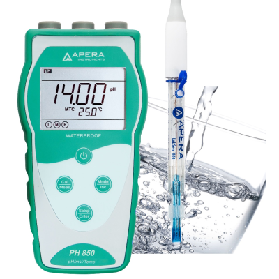 Máy đo pH/mV/nhiệt độ cầm tay trong nước sạch (nước uống/ nước lọc RO/ nước cất/ nước đề ion) Apera