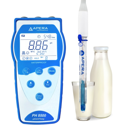 Máy đo pH/mV/nhiệt độ cầm tay trong sữa/ thực phẩm lỏng (theo GLP) APERA